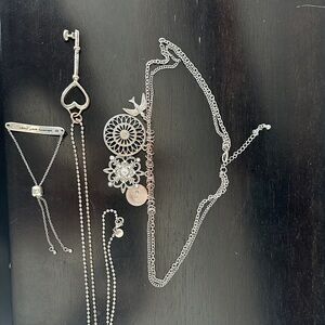 Silver Charm Necklace Set